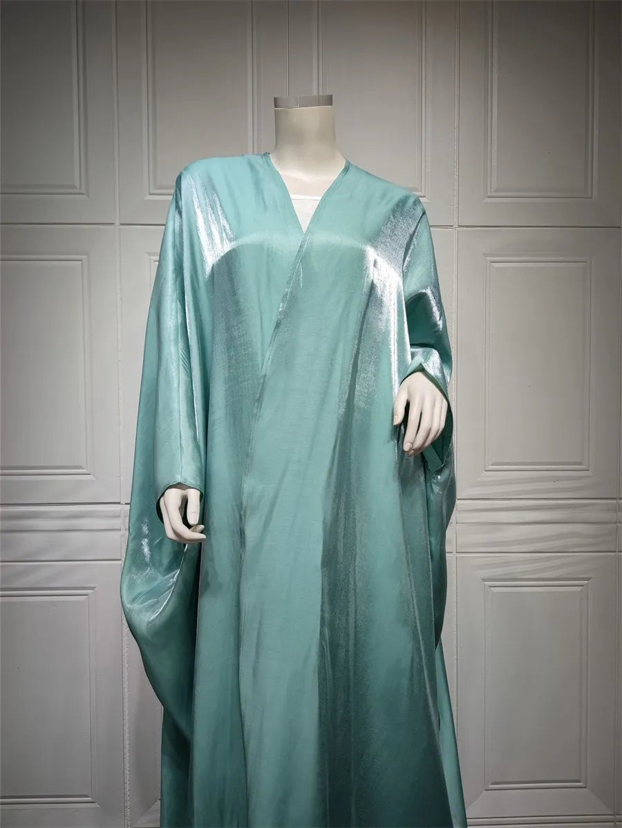 Stunning Modest Moroccan Style Casual Open Abaya Silk Satin