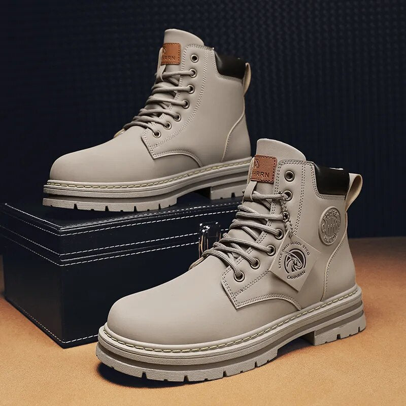 High Top Ankle Lace-Up Retro Boots