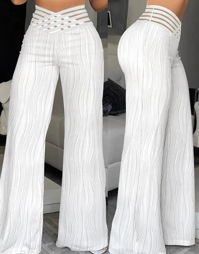 Elegant High Waist Wide Leg Bootcut Pants