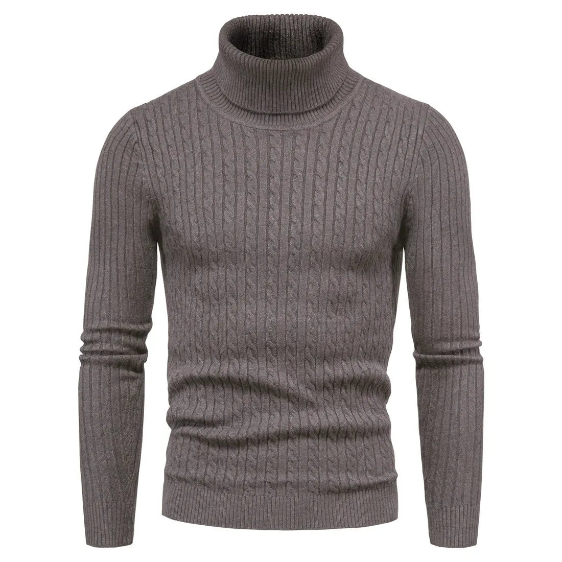 Men Turtleneck Sweater Warm Pullover Knitted