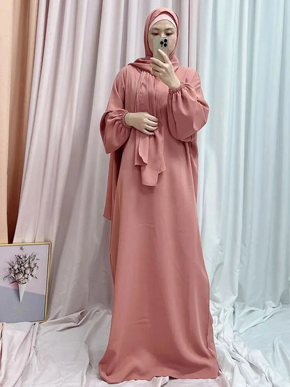 Simple Hooded Abaya Jilbab One Piece Modest Abayas