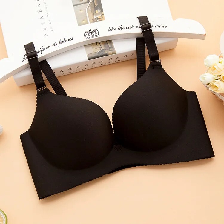 Women Flower Print Seamless Push Up Bras