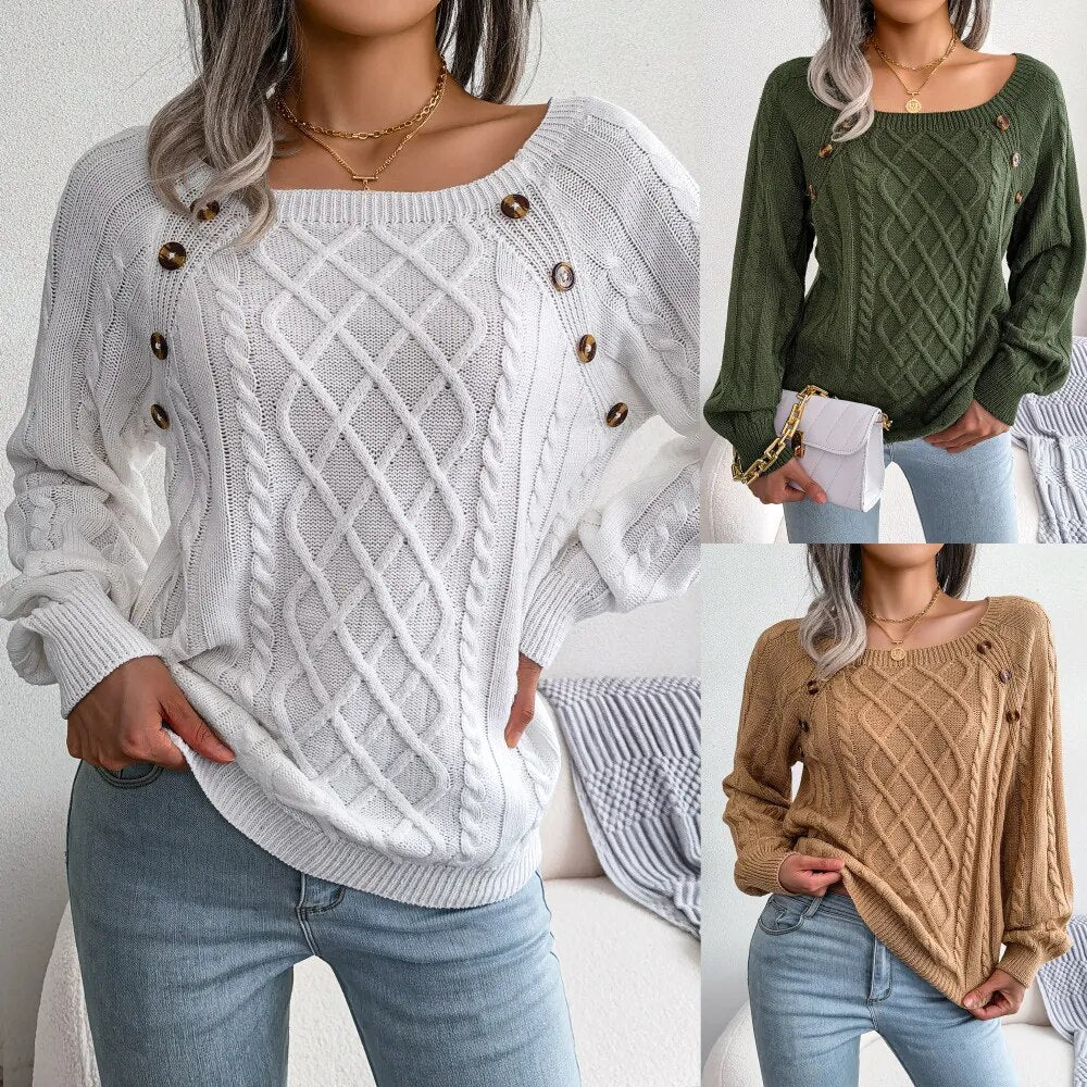 Knitted Pullover Casual Knitwear Long Sleeves Warm Sweater