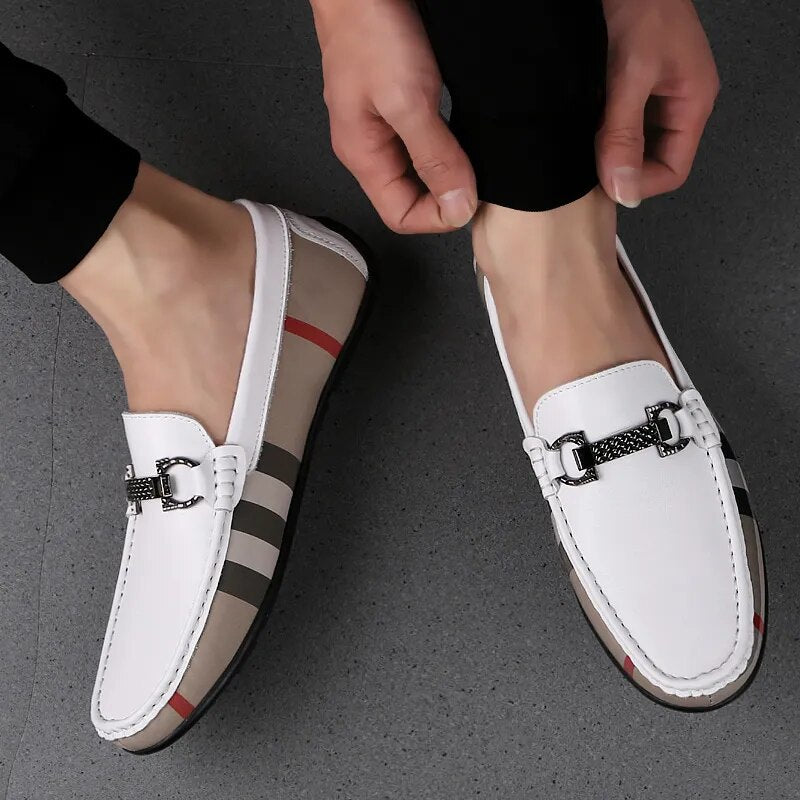 Men's Leather Patchwork Loafer Shoes