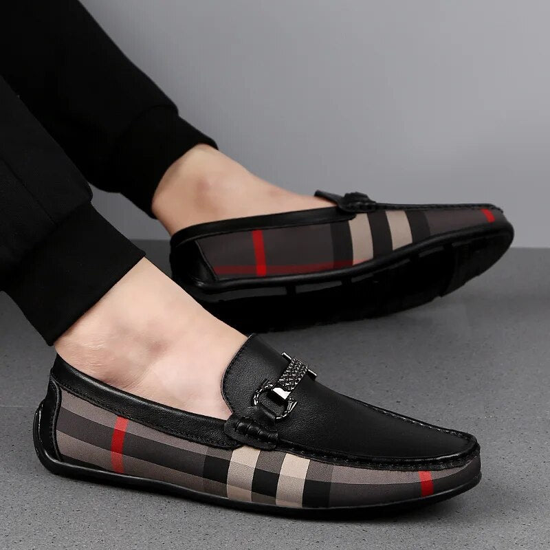 Men's Leather Patchwork Loafer Shoes