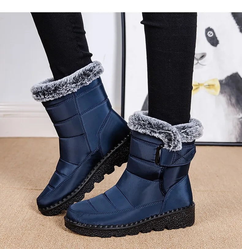 Waterproof Winter Faux Fur Snow Warm Cotton Ankle Boots