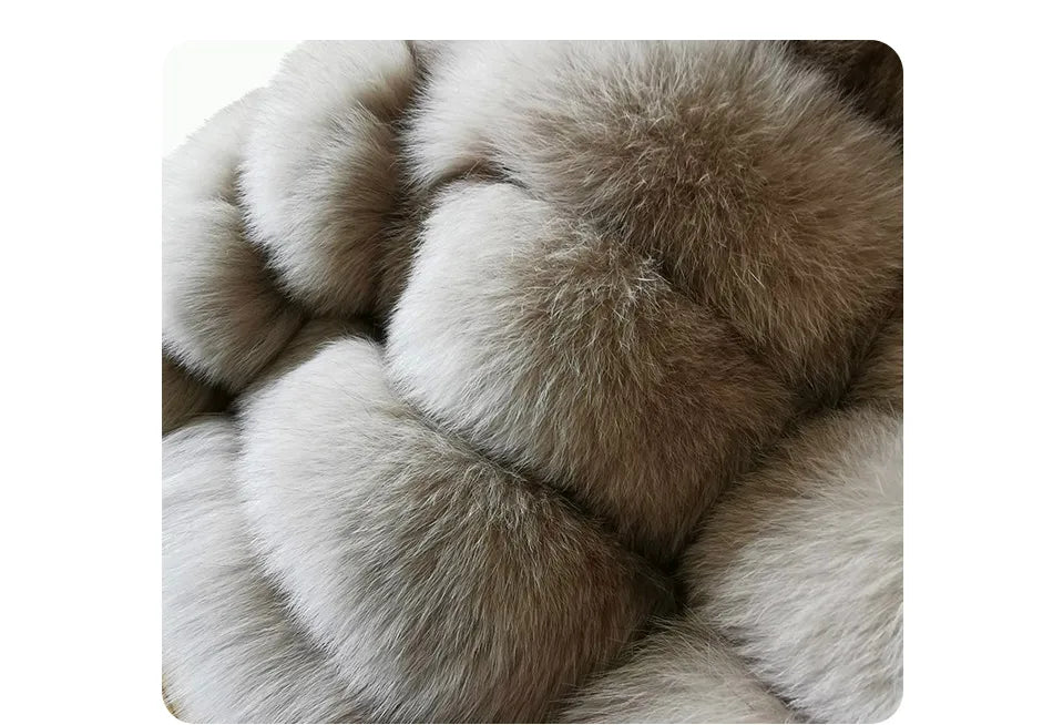 Real Fox Fur Coat Women Winter Warm Luxury Fur Jacket Plus