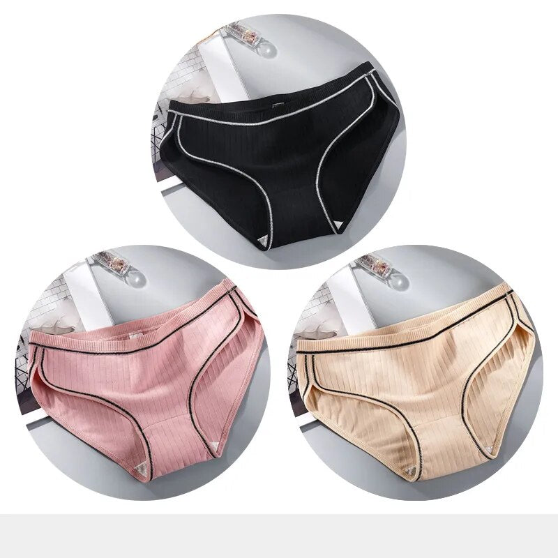 3 pack Cotton Underwear breathable briefs for women