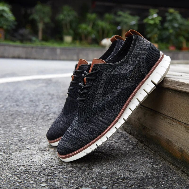 Men Casual Brogue Weave Breathable Light weight Sneakers