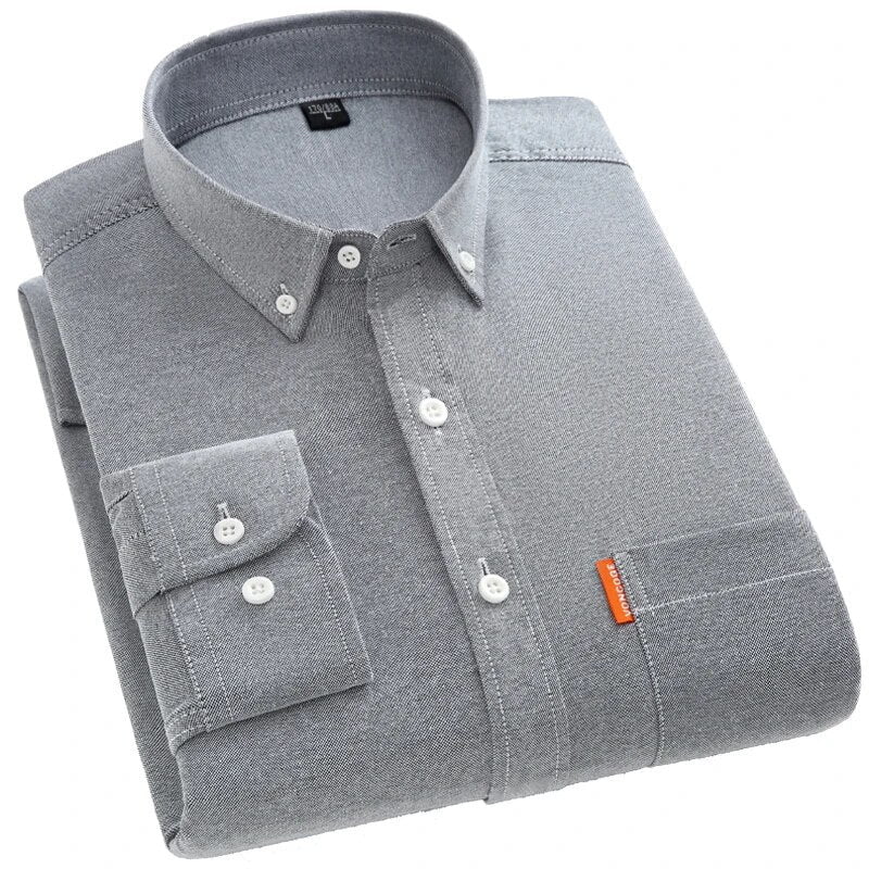 100% Cotton Oxford Long Sleeve Casual & Formal Men Shirt Regular Fit