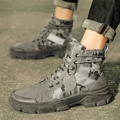 Retro Camo Casual Tough Ankle Boots Men & Women Styles Available