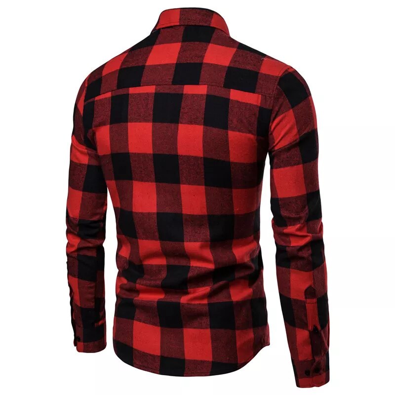 Men's Casual Long-sleeve Checkered Plaid Shirts