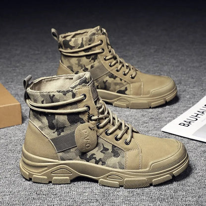 Retro Camo Casual Tough Ankle Boots Men & Women Styles Available