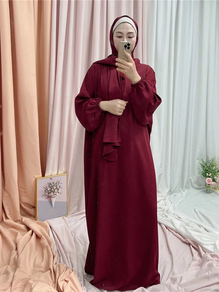 Simple Hooded Abaya Jilbab One Piece Modest Abayas