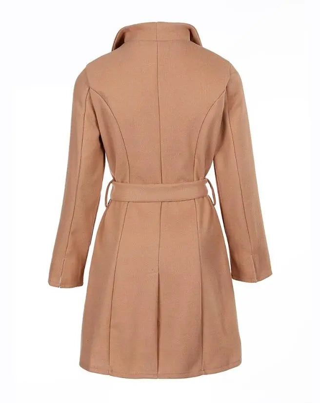 Casual Button Long With Belt winter Coat