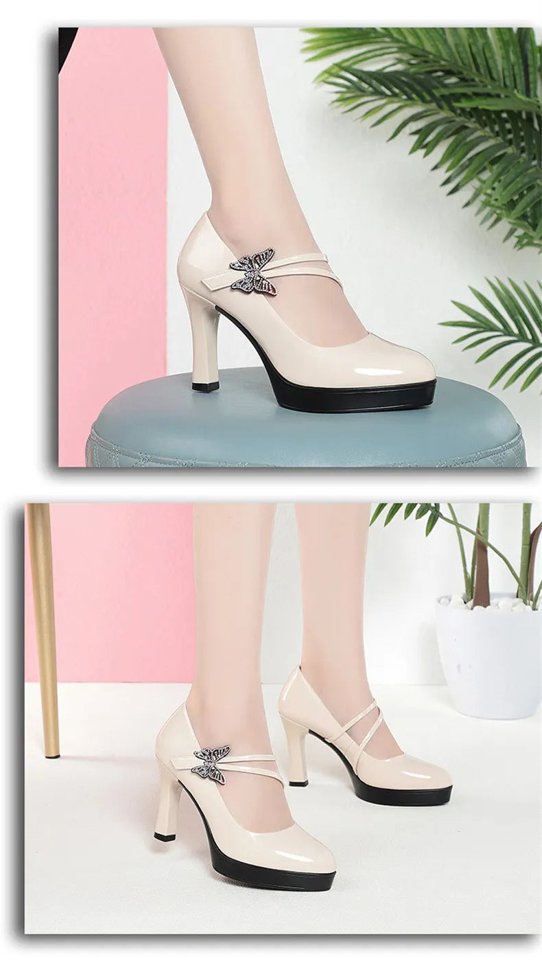 High-heeled Leather Catwalk Shoes