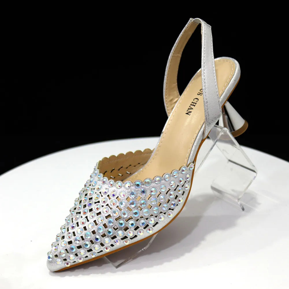 Pointed Toe Elegant Full Diamond Shoes