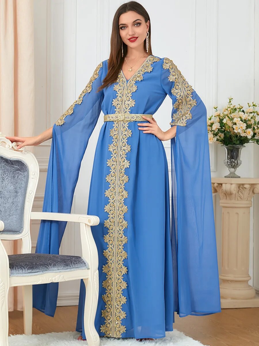 Moroccan Abaya Long Sleeve Kaftan Abaya Embroidery