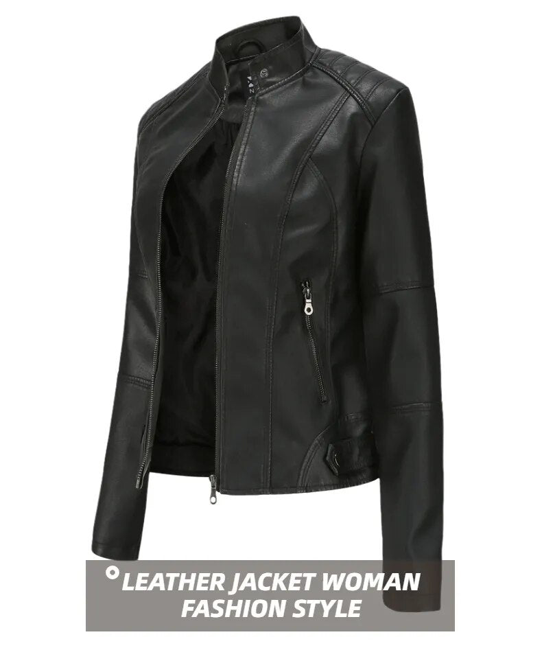 Biker Style Faux Leather Jacket