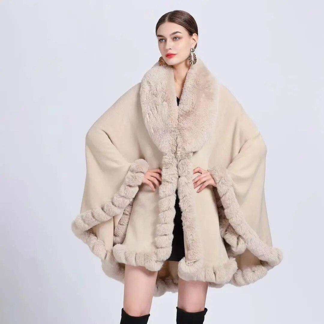 Europe America New Imitation Otter Rabbit Fur Collar Hooded Imitation Cashmere