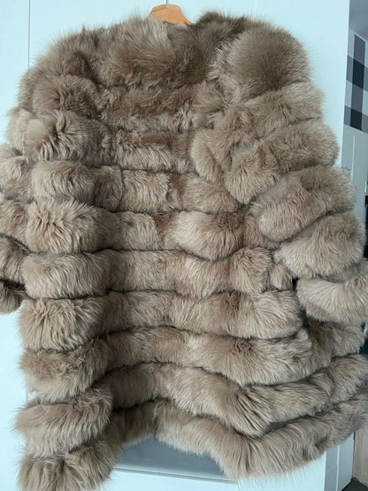 Fox fur down coat high quality