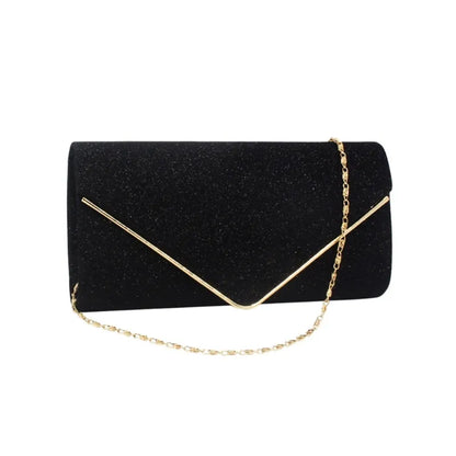 Evening Glitter Elegant With Chain Shoulder Clutches