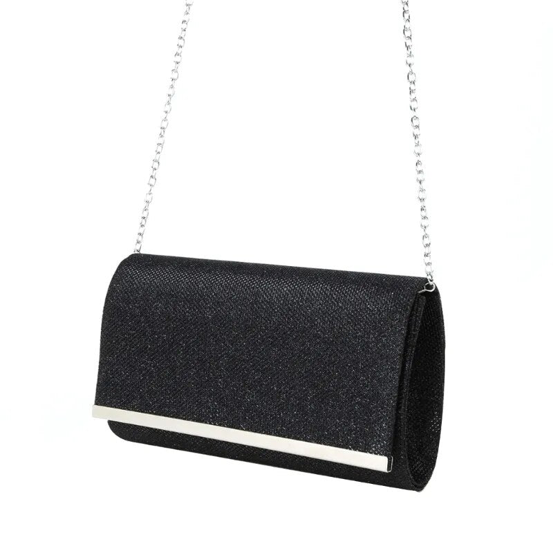 Evening Glitter Elegant With Chain Shoulder Clutches