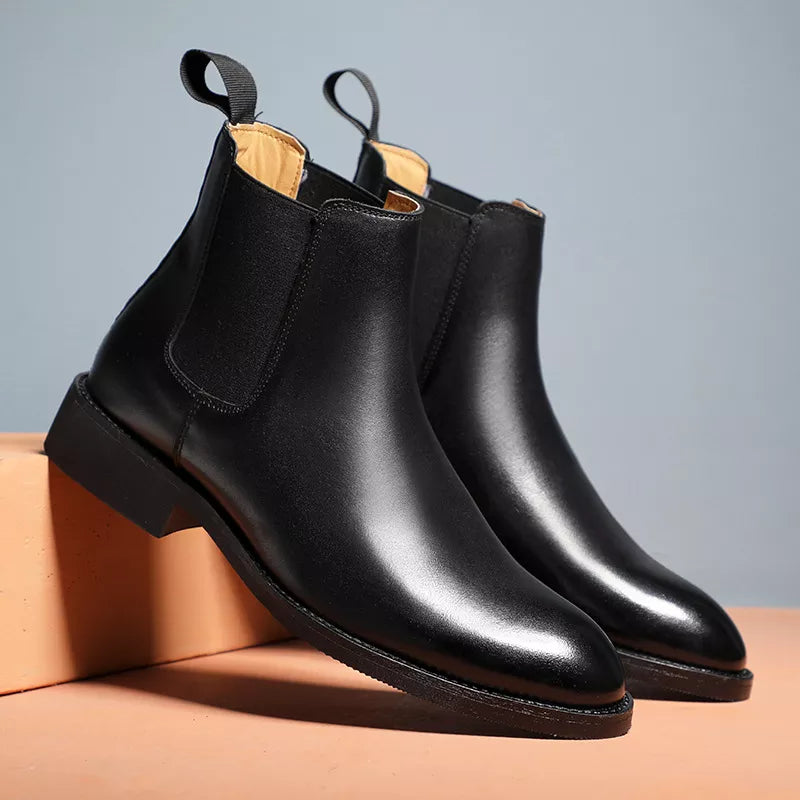 Men's Classic Retro PU Leather Chelsea Ankle Boots