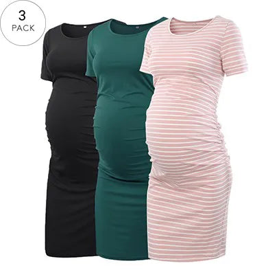 Maternity Dresses Bodycon Casual Short Sleeve