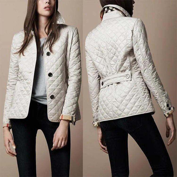 Warm Thin Temperament Commuting Coats for Women Single-breasted Slim Fit