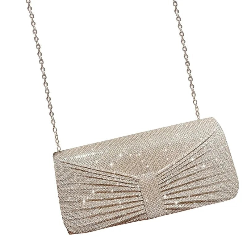 Evening Glitter Elegant With Chain Shoulder Clutches