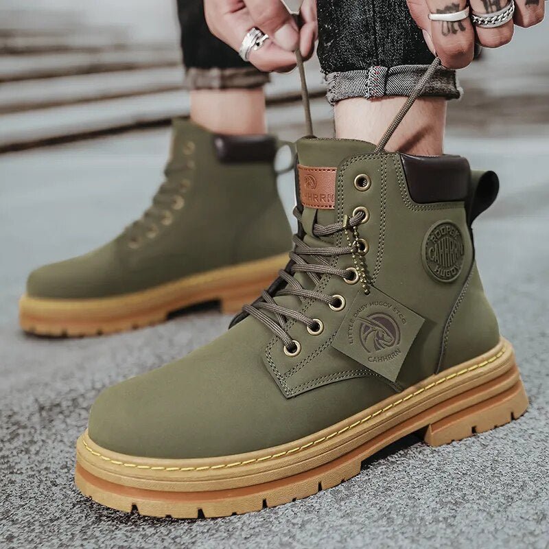 High Top Ankle Lace-Up Retro Boots