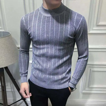 Men Casual Style Wool Turtleneck Warm Cotton Sweaters