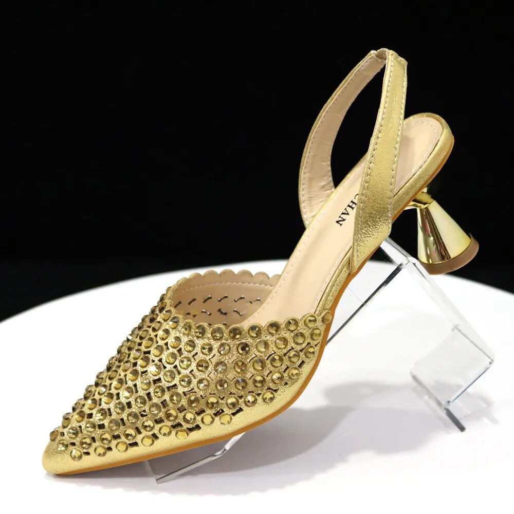 Pointed Toe Elegant Full Diamond Shoes