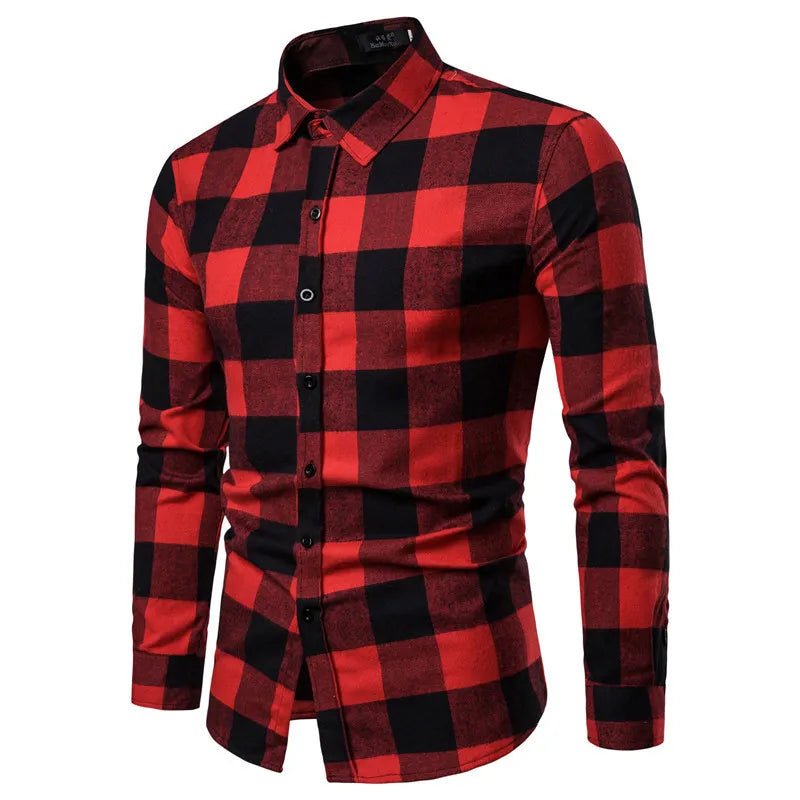 Men's Casual Long-sleeve Checkered Plaid Shirts