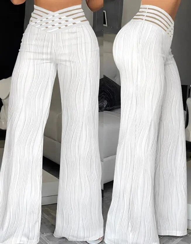 Elegant High Waist Wide Leg Bootcut Pants