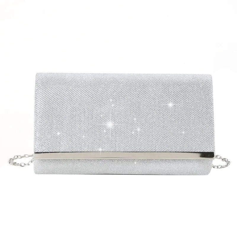 Evening Glitter Elegant With Chain Shoulder Clutches