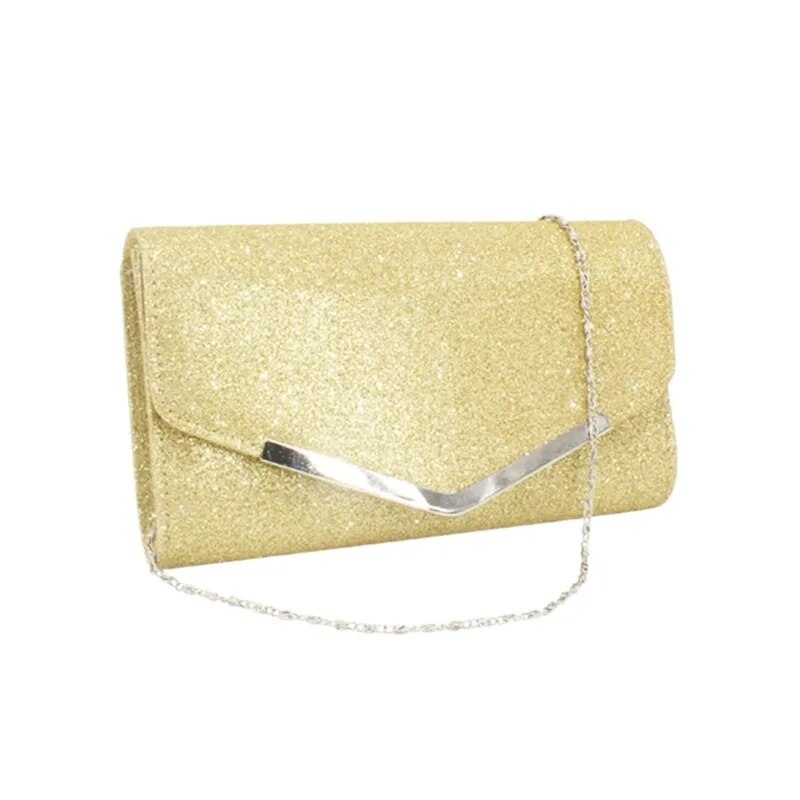 Evening Glitter Elegant With Chain Shoulder Clutches