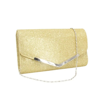 Evening Glitter Elegant With Chain Shoulder Clutches