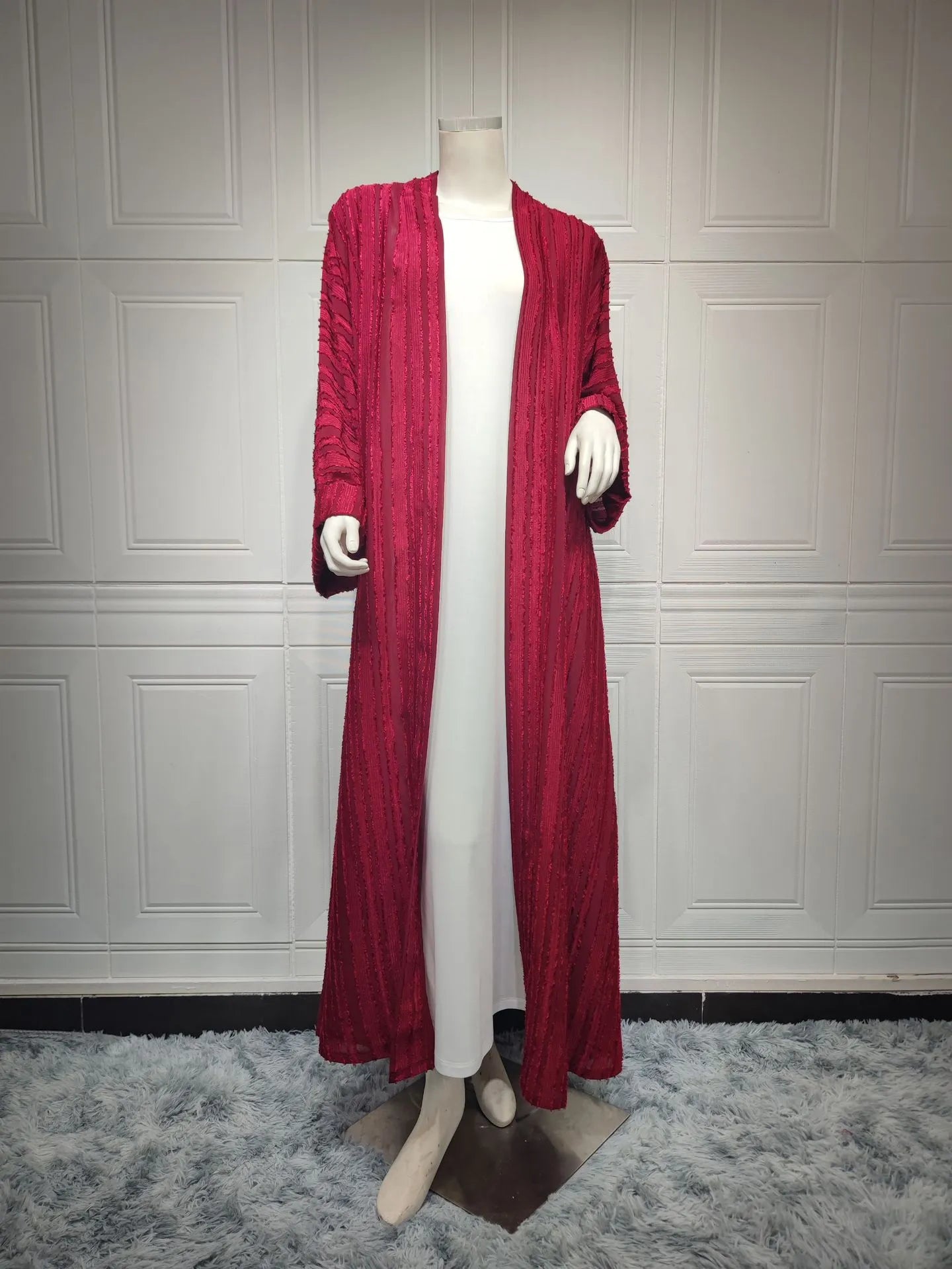 Light Abaya Solid Striped Retro Middle Eastern Saudi Style