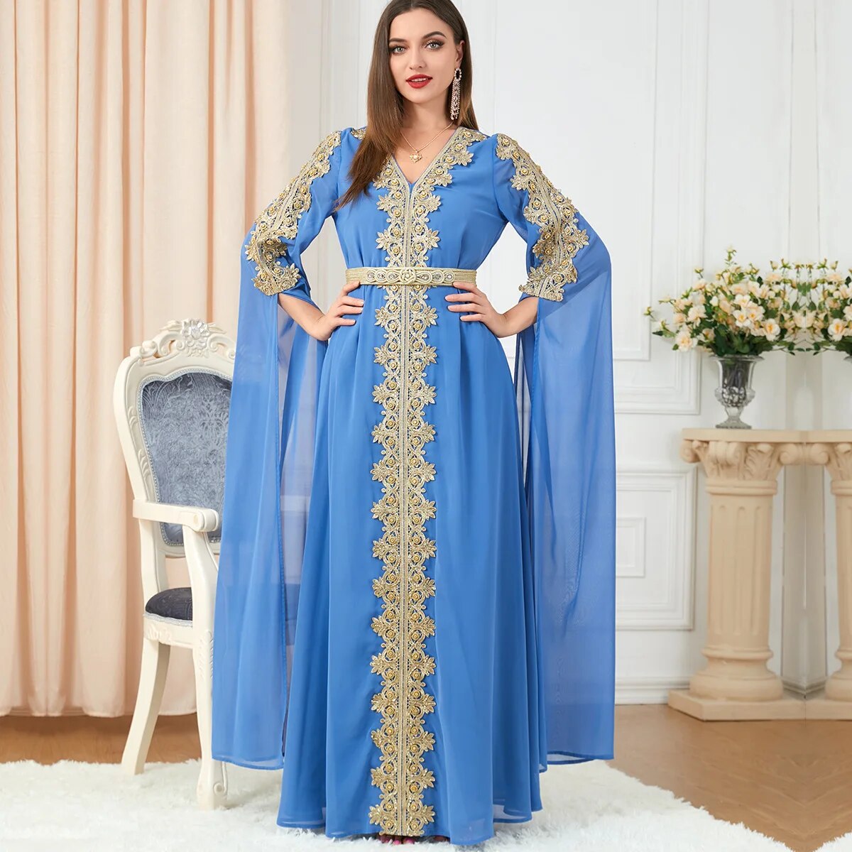 Moroccan Abaya Long Sleeve Kaftan Abaya Embroidery