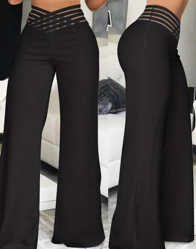 Elegant High Waist Wide Leg Bootcut Pants