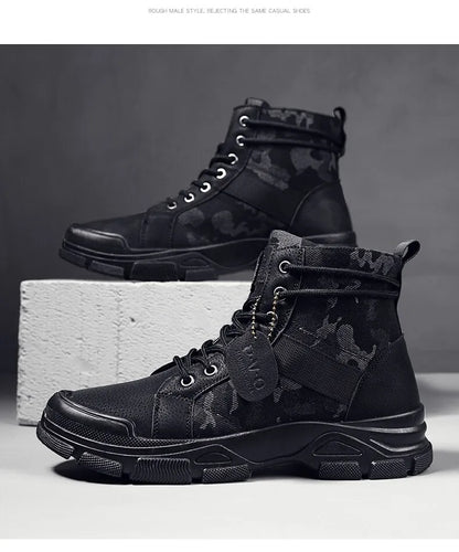 Retro Camo Casual Tough Ankle Boots Men & Women Styles Available