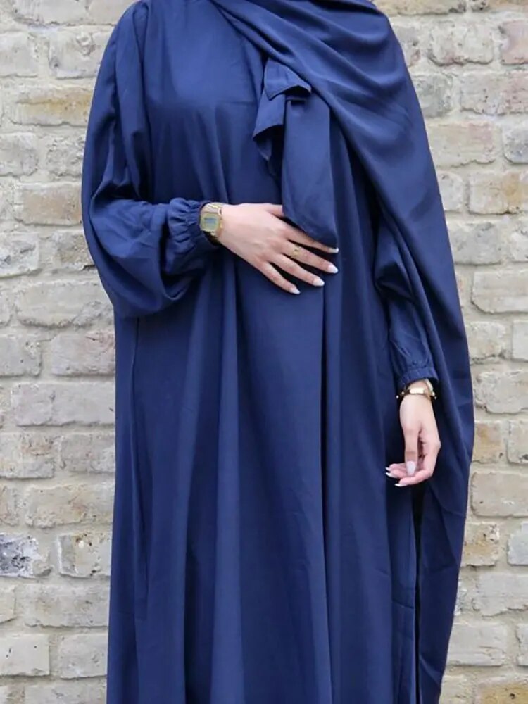 Simple Hooded Abaya Jilbab One Piece Modest Abayas