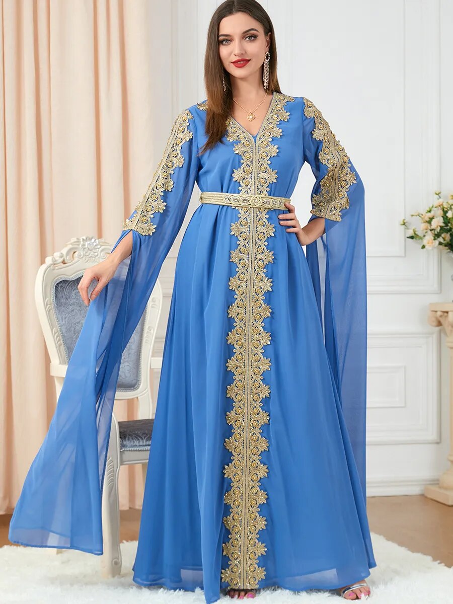 Moroccan Abaya Long Sleeve Kaftan Abaya Embroidery