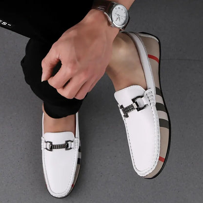 Men's Leather Patchwork Loafer Shoes