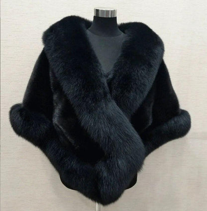 Faux Fur Wraps Coat White Shrug Women Jacket