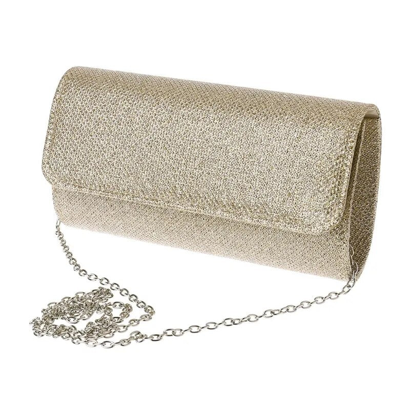 Luxury Chain Crossbody Envelope Shiny Clutch