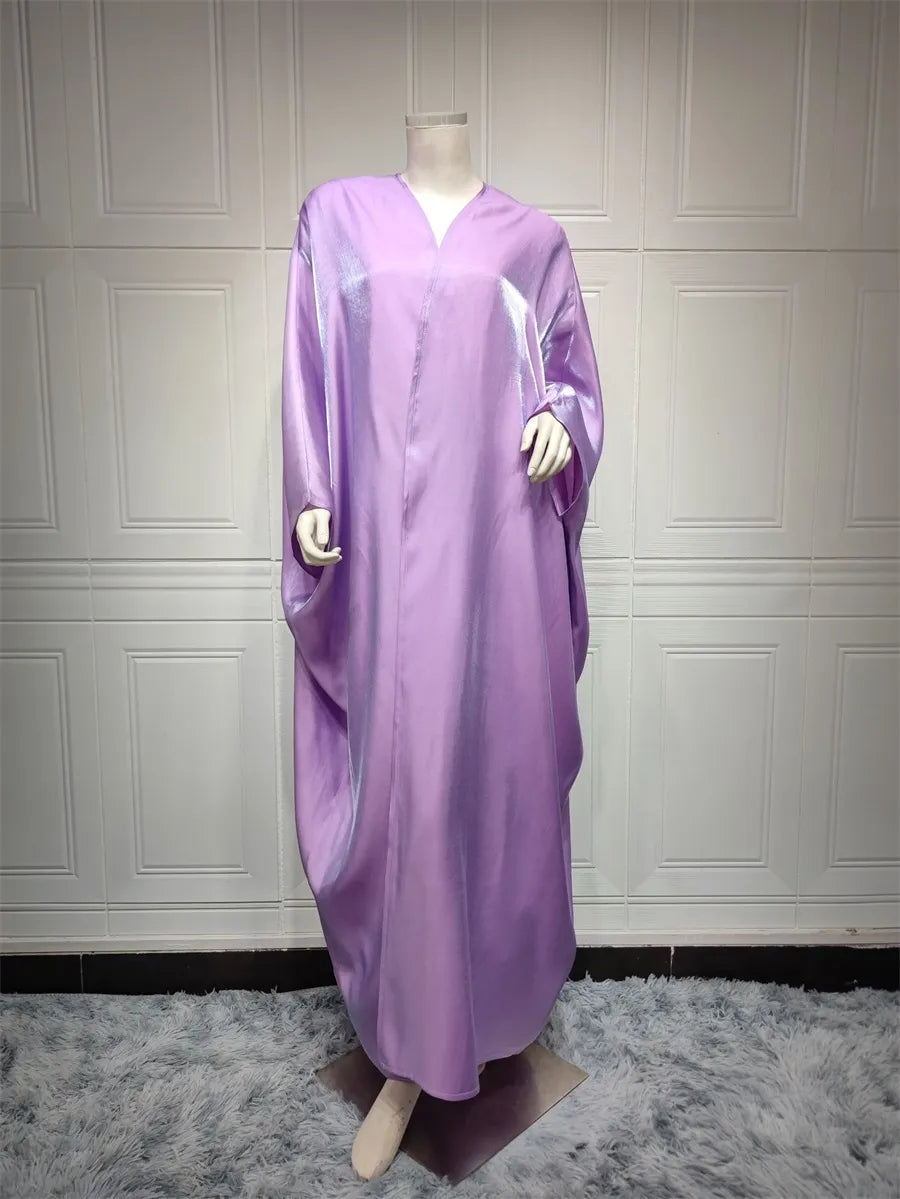 Stunning Modest Moroccan Style Casual Open Abaya Silk Satin