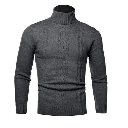 Men's Warm Sweater Long Sleeve Turtleneck Knitted Pullover